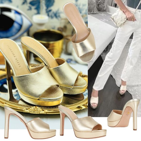 Veronica Beard Shoes - 🆕 VERONICA BEARD 🧿 NWOB Dali Platform Mule - Light Gold - Size 6